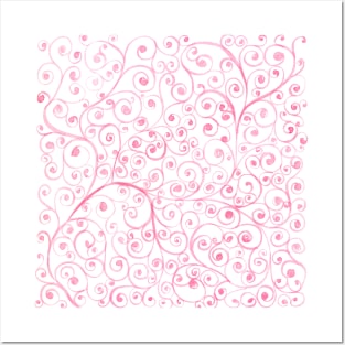 Swirls watercolor pattern Posters and Art